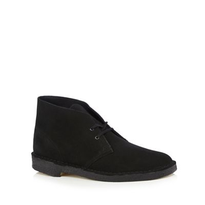 Clarks Big and tall black suede desert boots